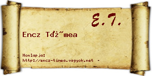 Encz Tímea névjegykártya